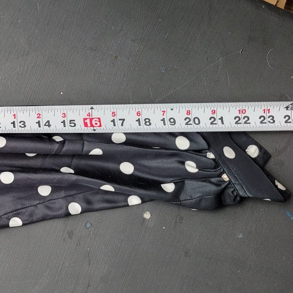 Vintage 80s Graphic Black Polka Dot Secretary Dress - Picture 8 of 15